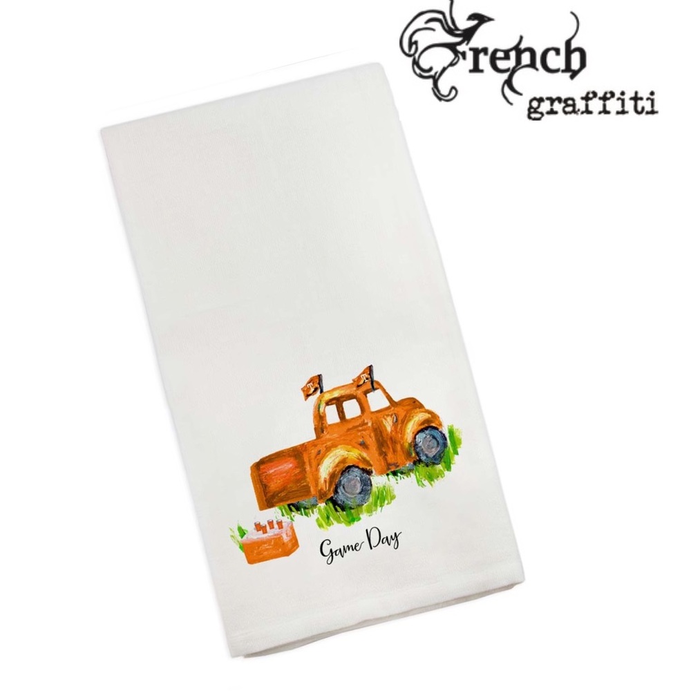 French Graffiti Game Day Truck Dishtowel